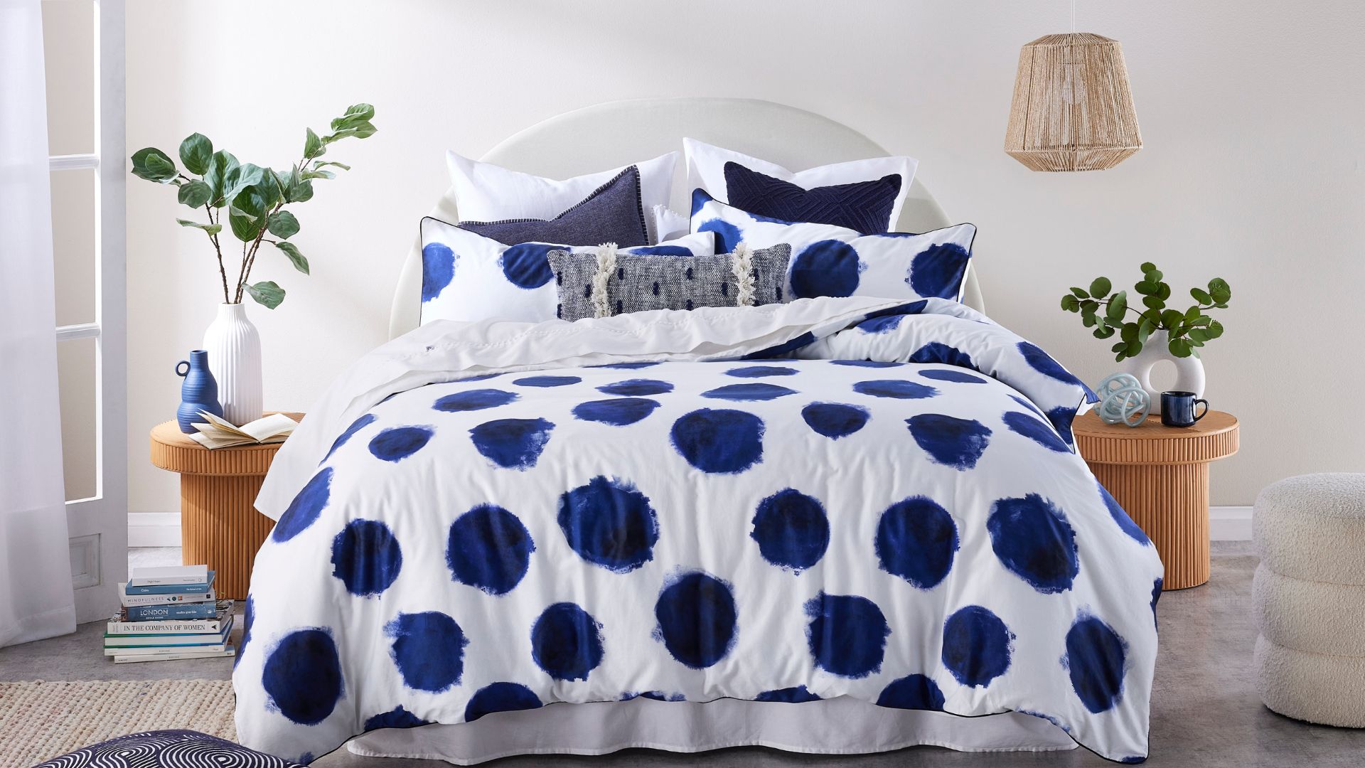 Bed linens styled