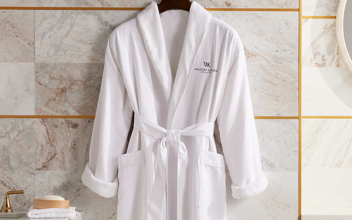 Hotel bathrobe display